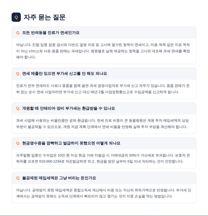 동물병원 세금 자주 묻는 질문
