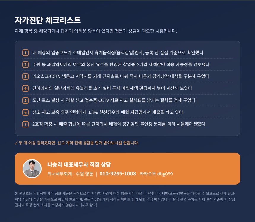 무인매장 세무사 자가진단 체크리스트