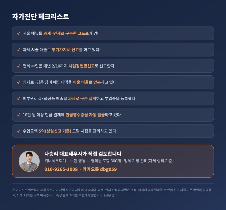 피부과 세무사 자가진단 체크리스트