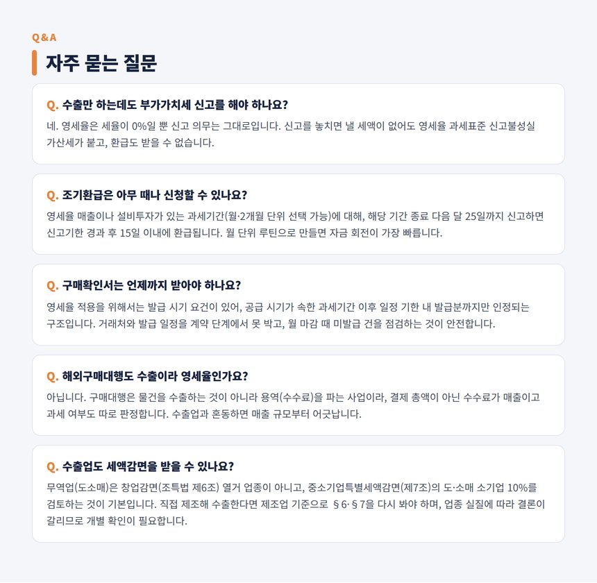 수출업 세무사 자주 묻는 질문