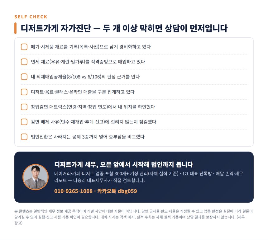 디저트가게 세무사 자가진단 체크리스트