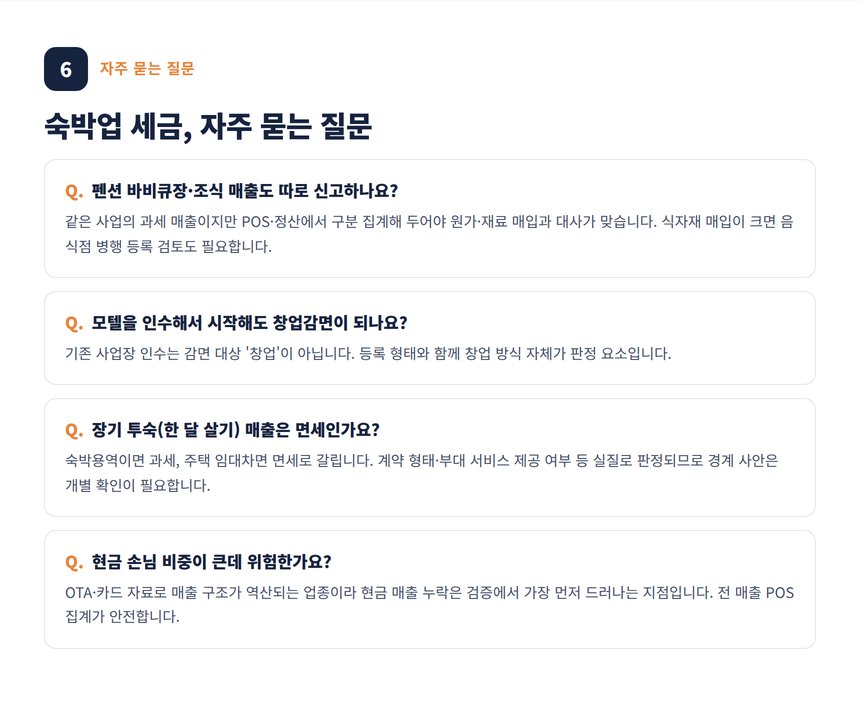 숙박업 세무사 자주 묻는 질문