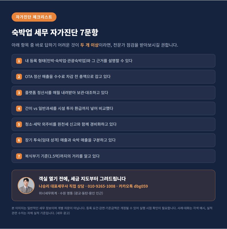 숙박업 세무사 자가진단 체크리스트