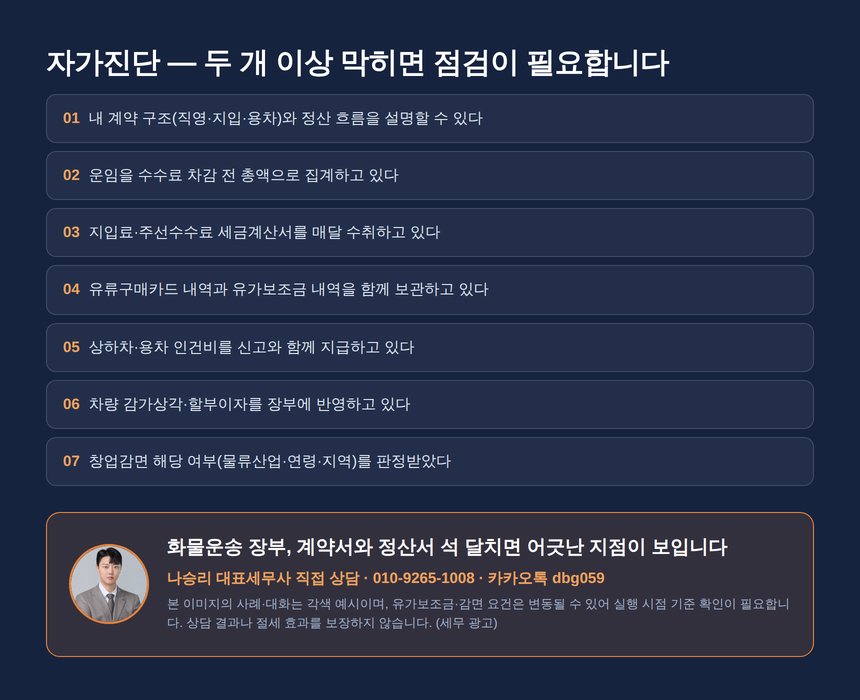 화물운송업 세무사 자가진단 체크리스트