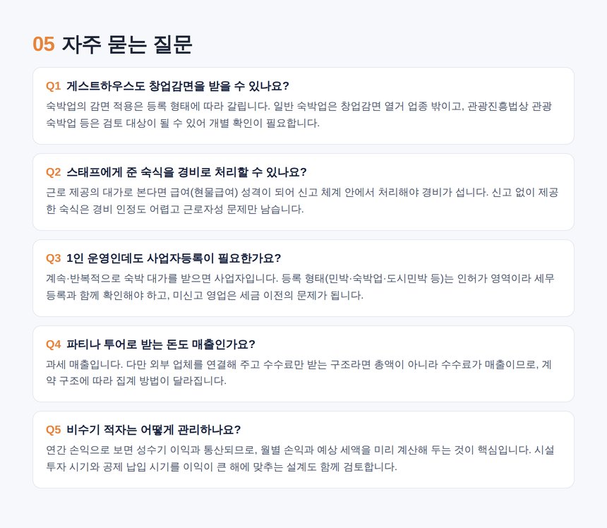 게스트하우스 세무사 자주 묻는 질문