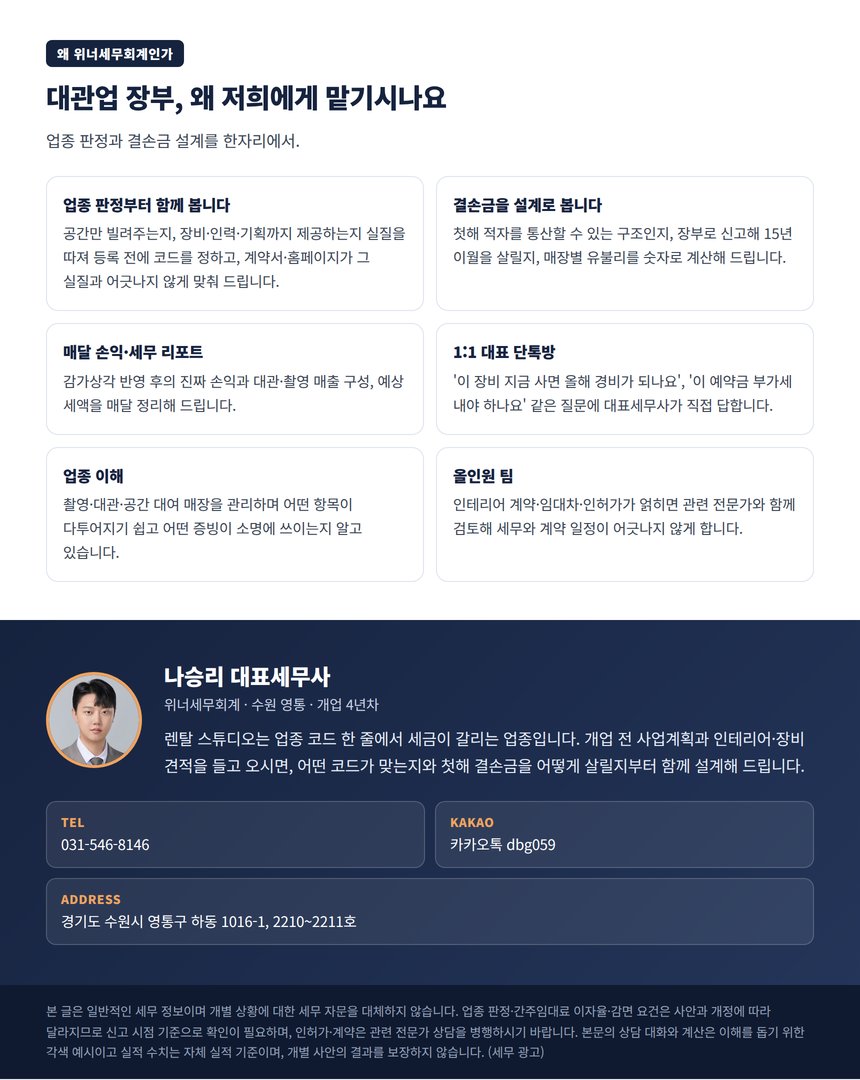 대관업 기장을 위너세무회계에 맡겨야 하는 이유와 상담 안내