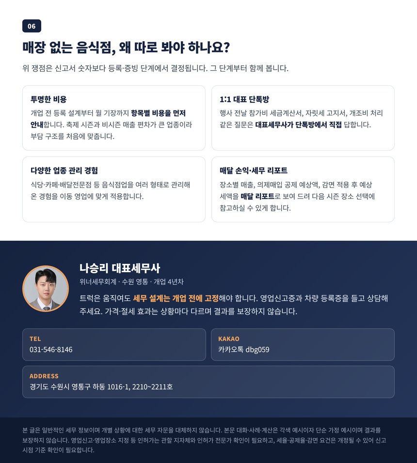 매장 없는 음식점 세무를 맡겨야 하는 이유와 상담 안내