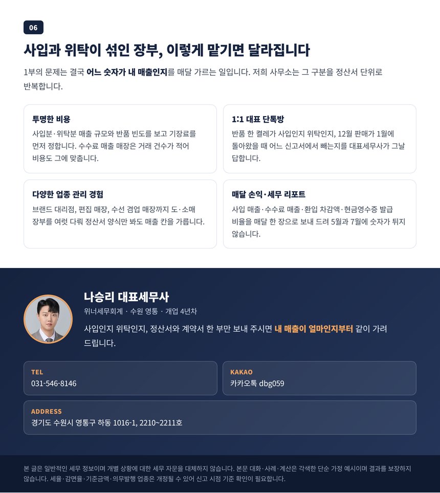 사입과 위탁이 섞인 신발 가게 장부를 맡겨야 하는 이유와 상담 안내